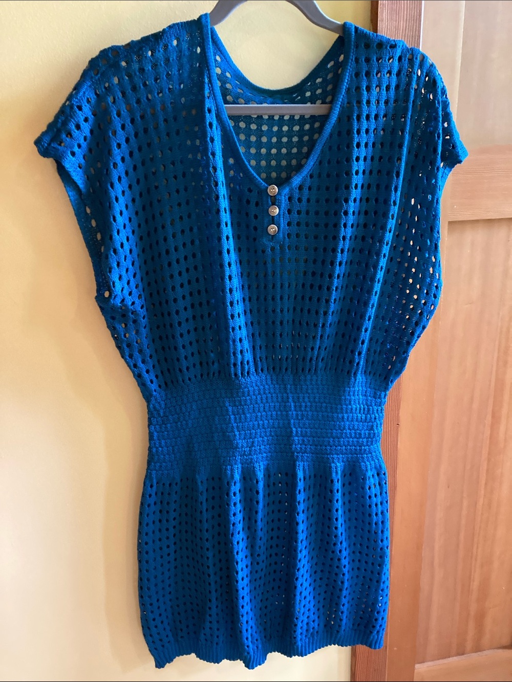 Blue-green swim suit cover up